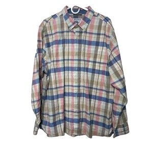 Tommy Bahama Plaid Button Down Shirt Men's XL Multi-Color Long Sleeve